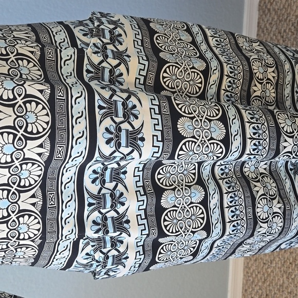 J McLaughlin Catalina Cloth Blue Patterned Sheath 3/4 Sleeves Dress Sz Medium - Picture 10 of 13